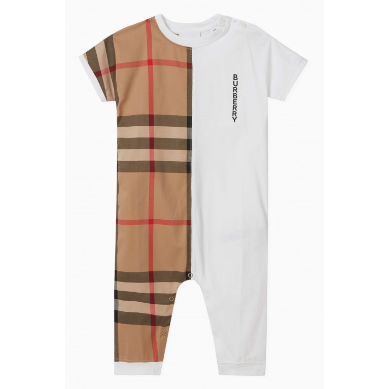 Burberry - Vintage Check-print Romper in Cotton