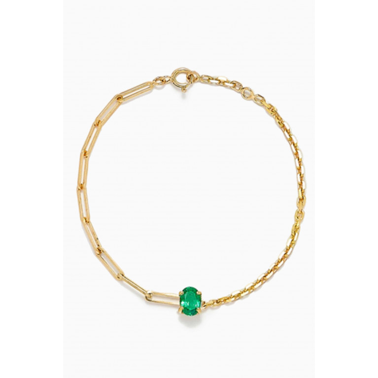 Yvonne Leon - Solitaire Bracelet with Emerald in 18kt Yellow Gold