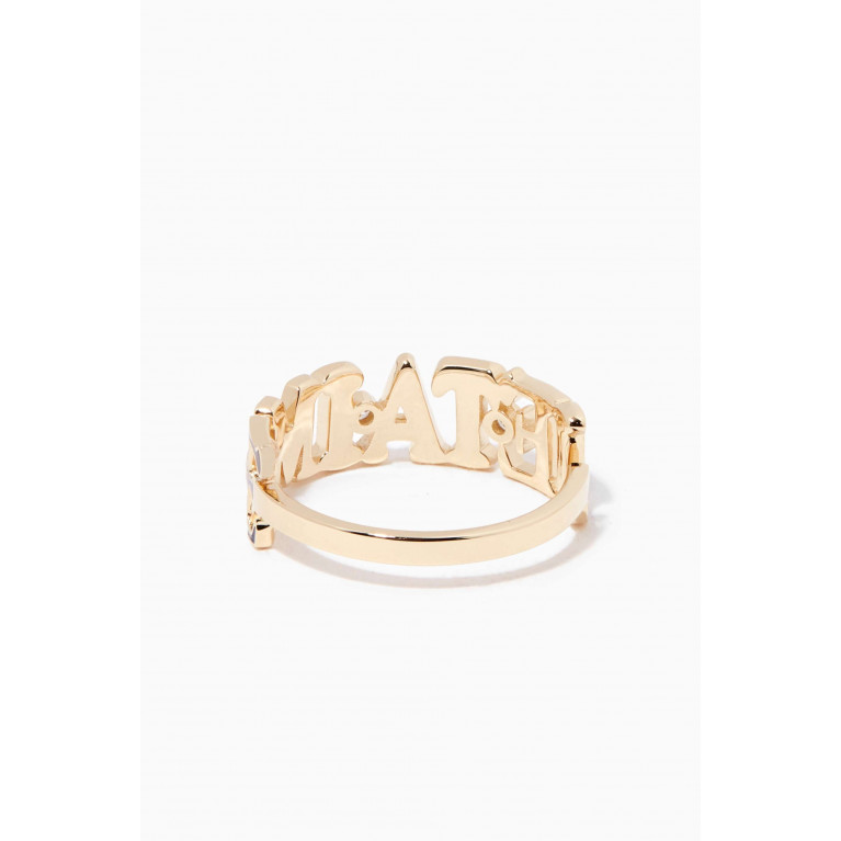 Yvonne Leon - Sweet Words & Strings Je T'aime Ring with Diamonds in 9kt Yellow Gold