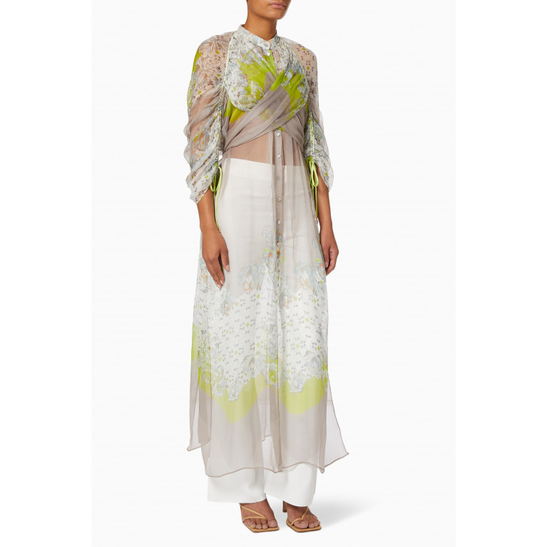NIILI - Flowers Eli Shirt Dress in Silk Chiffon