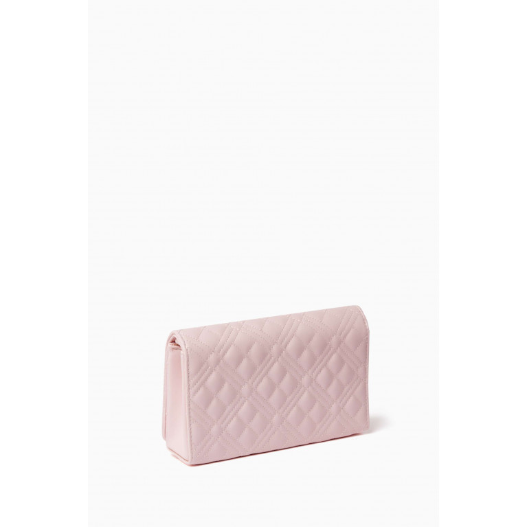 Love Moschino - Smart Daily Crossbody Bag in Quilted Leather Pink