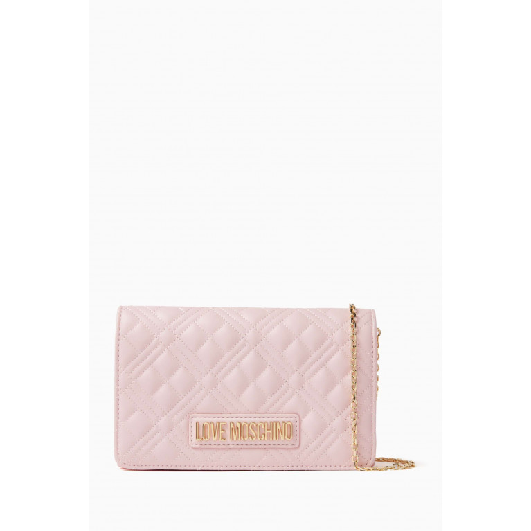 Love Moschino - Smart Daily Crossbody Bag in Quilted Leather Pink
