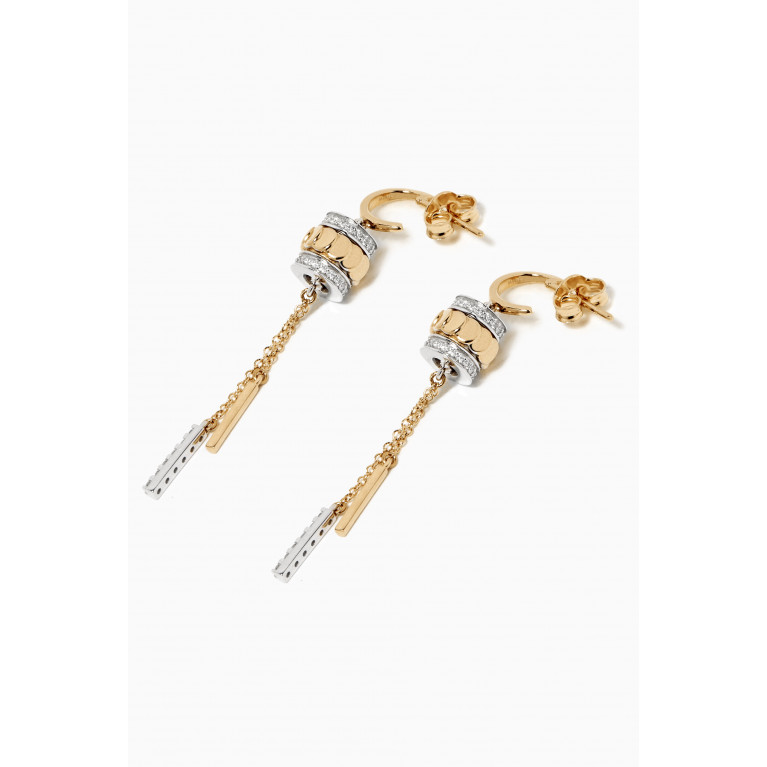 Damas - Revolve Diamond Earrings in 18kt Yellow & White Gold Multicolour
