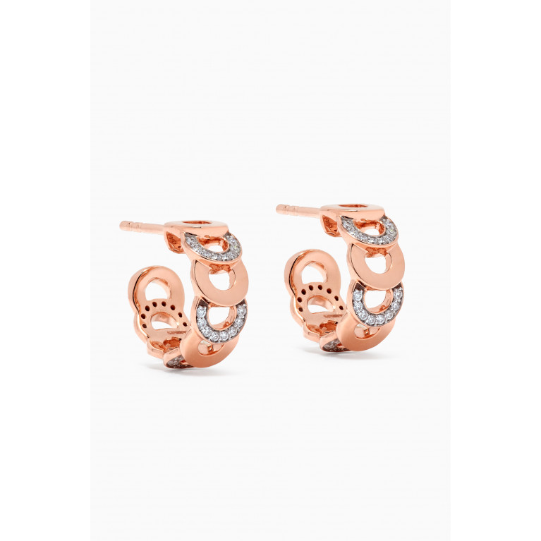 Damas - Revolve Diamond Earrings in 18kt Rose Gold Rose Gold