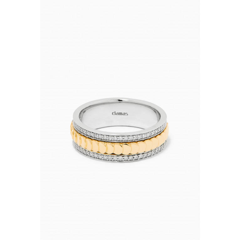 Damas - Revolve Diamond Ring in 18kt Yellow & White Gold Multicolour