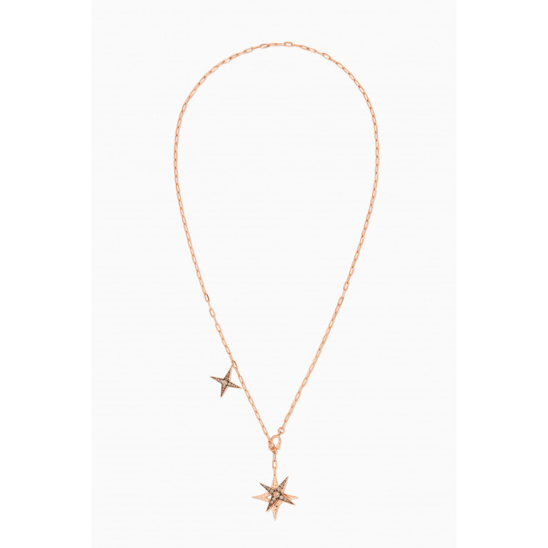 Damas - Star Diamond Charm Necklace in 18kt Rose Gold