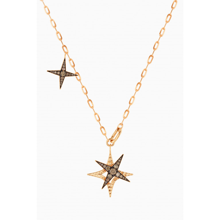 Damas - Star Diamond Charm Necklace in 18kt Rose Gold