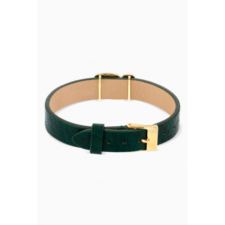 Damas - Amelia Granada Mother of Pearl Double Leather Bracelet in 18kt Yellow Gold