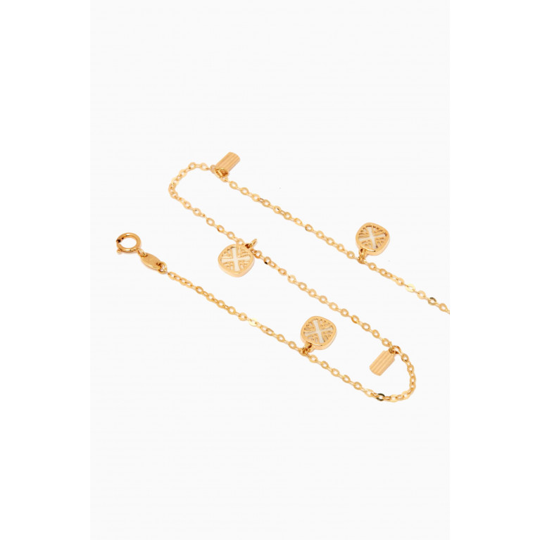 Damas - Amelia España Mother of Pearl Anklet in 18kt Yellow Gold