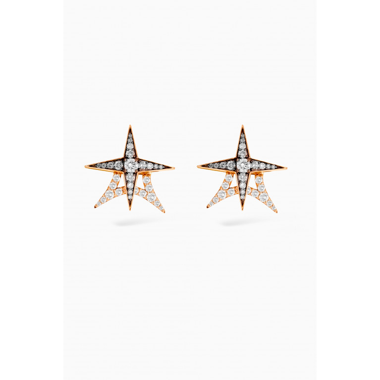 Damas - Star Diamond Earrings in 18kt Rose Gold