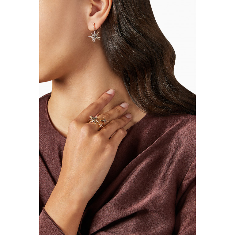 Damas - Star Diamond Drop Earrings in 18kt Rose Gold