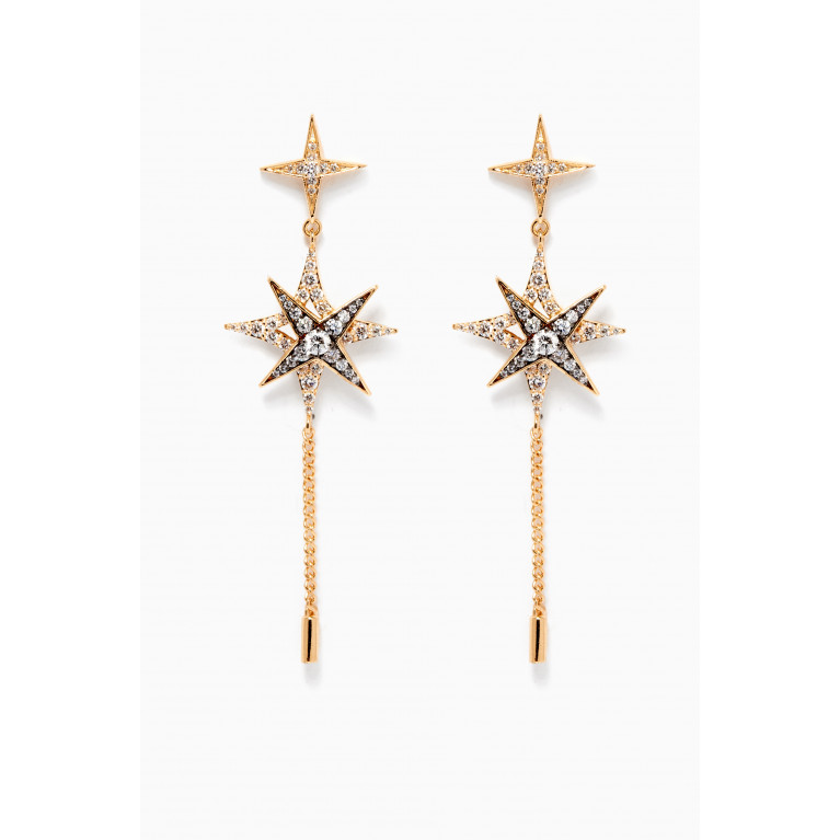 Damas - Star Diamond Earrings in 18kt Yellow Gold