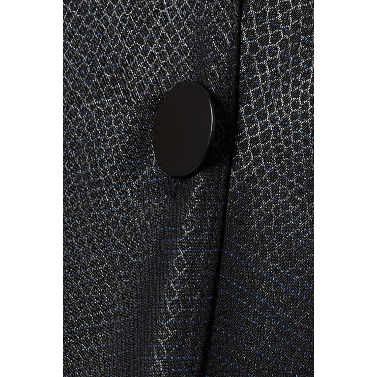 CHI-KA - Chequered Metallic Abaya in Japanese Textured Crepe Multicolour