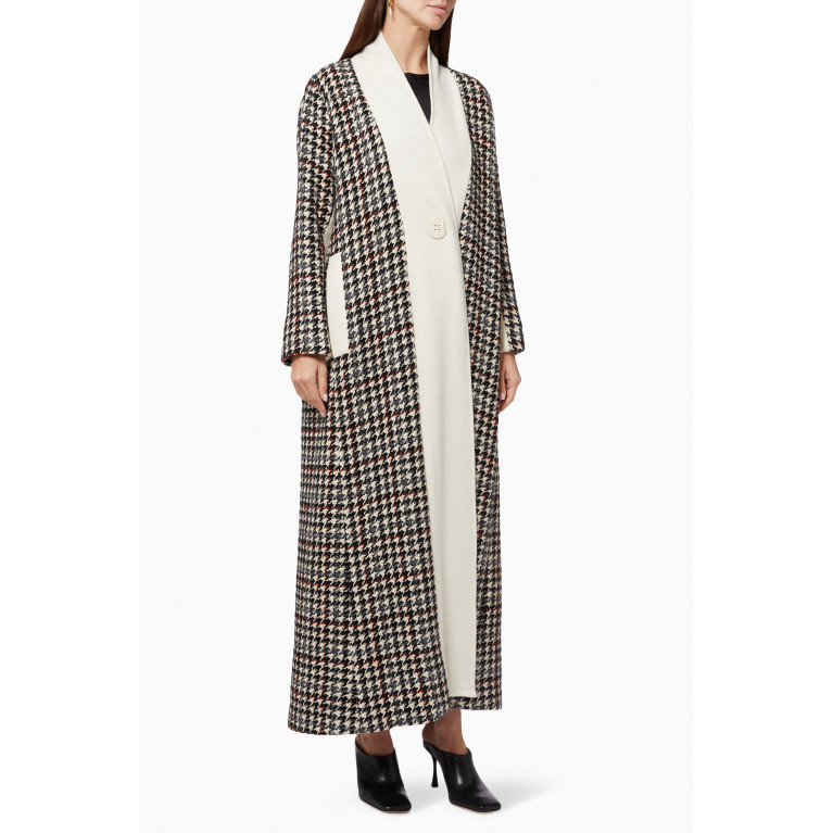 CHI-KA - Chequered Winter Coat Abaya in Tweed