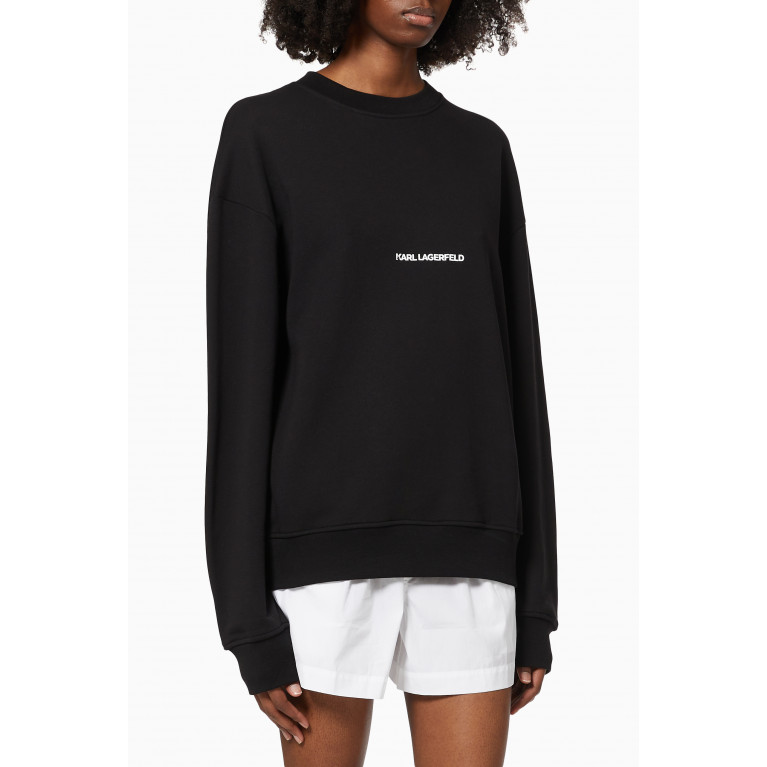 Karl Lagerfeld - Logo Sweatshirt in Organic Cotton Fleece