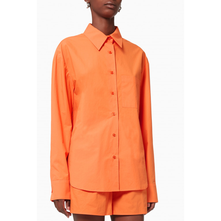 Frankie Shop - Lui Oversized Shirt in Organic Cotton Orange