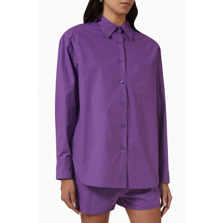 Frankie Shop - Lui Oversized Shirt in Organic Cotton Purple