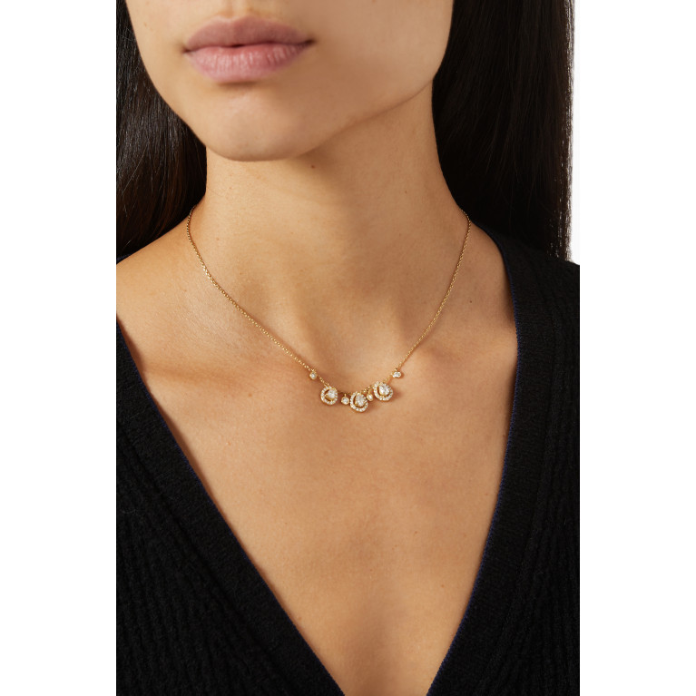 Dima Jewellery - Diamond Drop Necklace in 18kt Yellow Gold