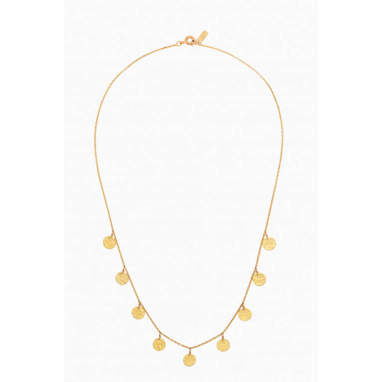 Dima Jewellery - Classic Hammered Coin Necklace in 18kt Yellow Gold