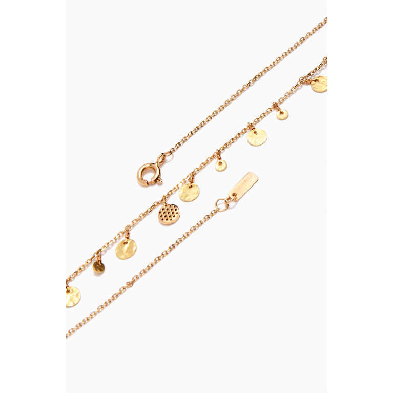 Dima Jewellery - Small Hammered Coin Necklace in 18kt Yellow Gold