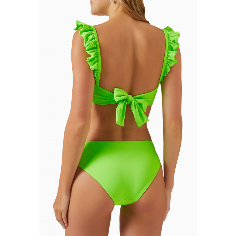 Arabella - Seamless Low-rise Bikini Briefs in Nylon Green