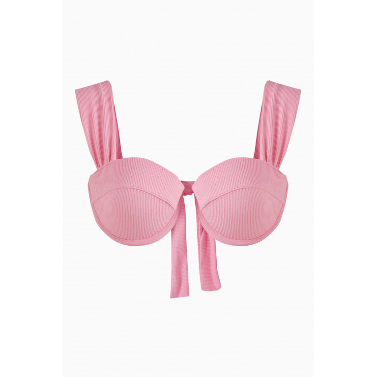 Arabella - The Modern Bustier Bikini Top in LYCRA® Pink