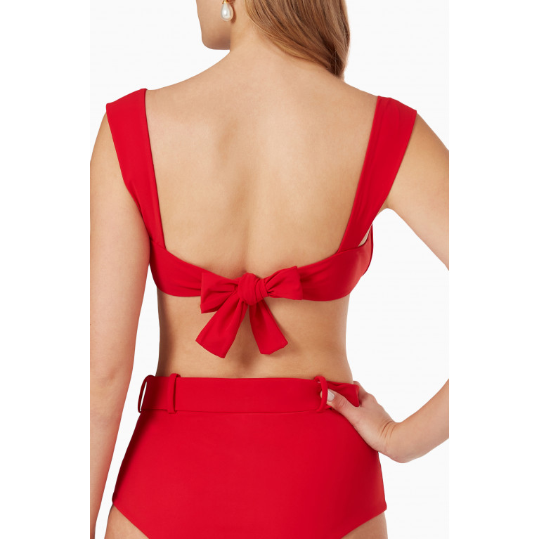 Arabella - The Modern Bustier Bikini Top in LYCRA® Red
