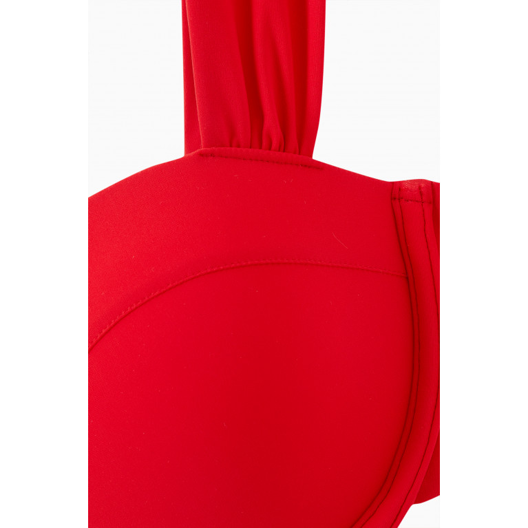 Arabella - The Modern Bustier Bikini Top in LYCRA® Red