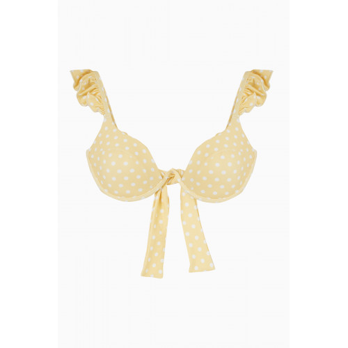 Arabella - The Ruffle Bikini Top in LYCRA® Yellow