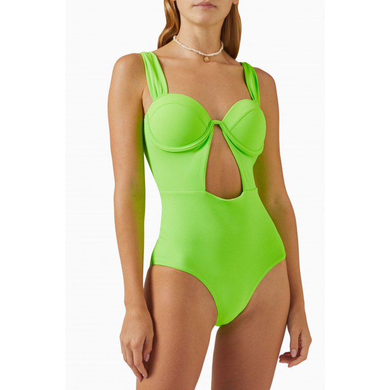 Arabella - The Bustier Bodysuit in Nylon Green