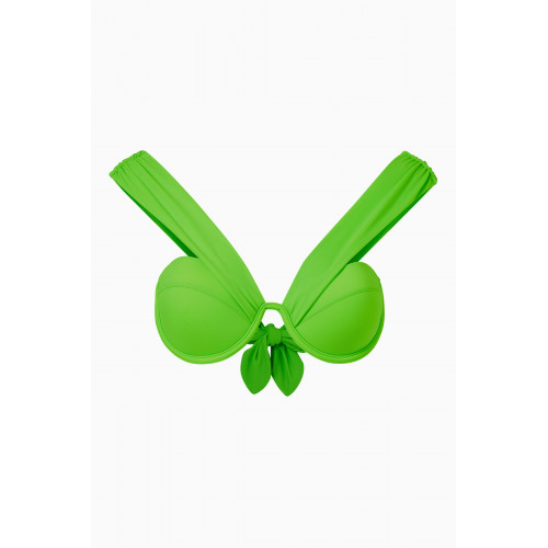 Arabella - Bardot Bustier Bikini Top in LYCRA® Green