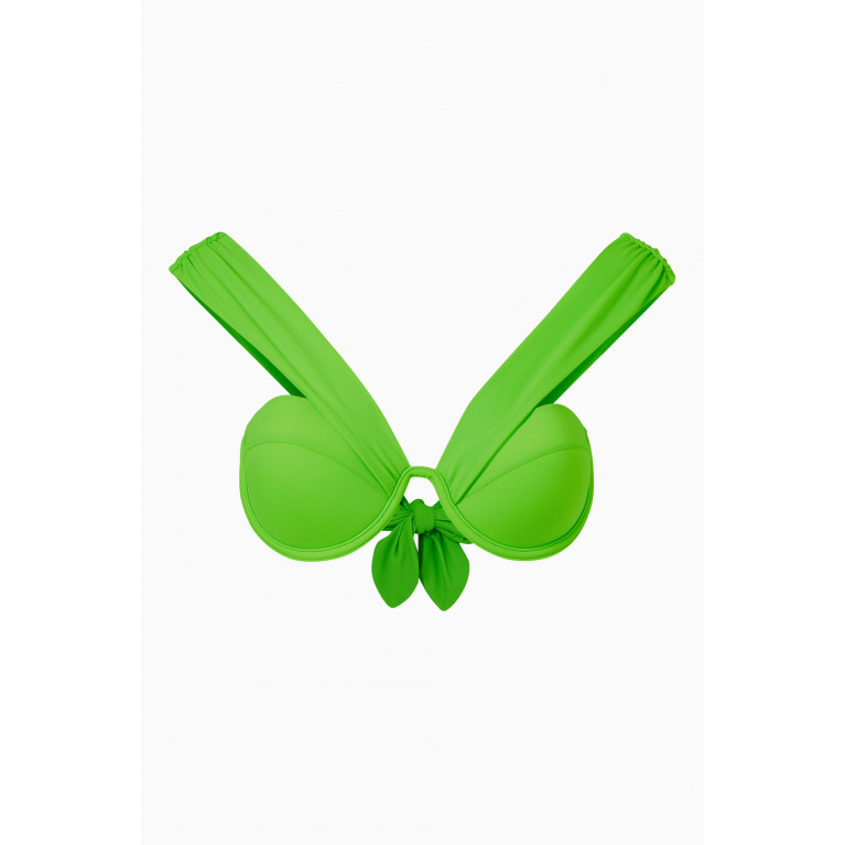 Arabella - Bardot Bustier Bikini Top in LYCRA® Green