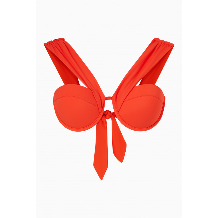 Arabella - Bardot Bustier Bikini Top in LYCRA® Orange