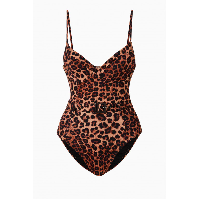 Good American - Showoff One Piece Swimsuit in Nylon Brown