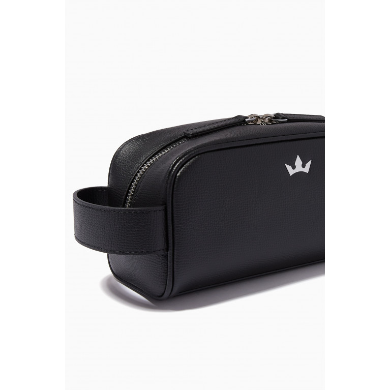 Roderer - Award Mini Wash Bag in Italian Leather Black