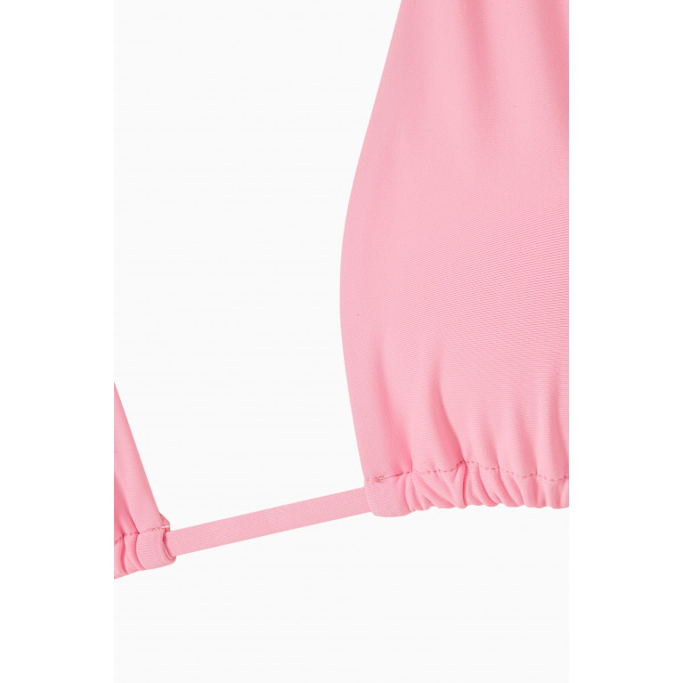 Good American - Ruched Halter Bikini Top Pink