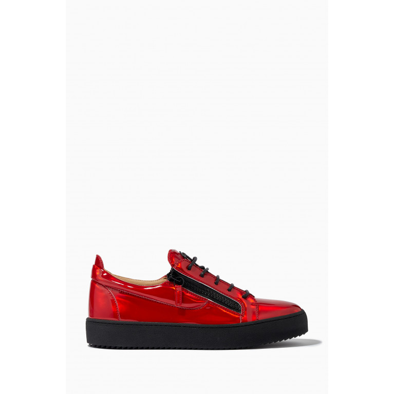 Giuseppe Zanotti - Frankie Low-Top Sneakers in Reflective Synthetic Fabric