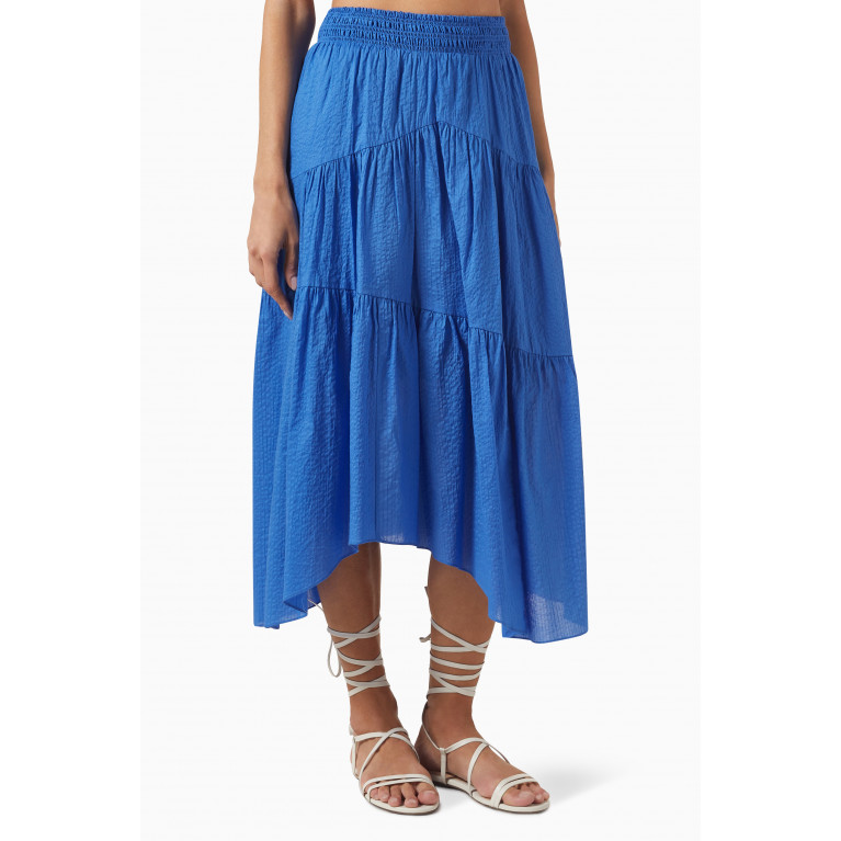 Frame - Gathered Seam Skirt Blue