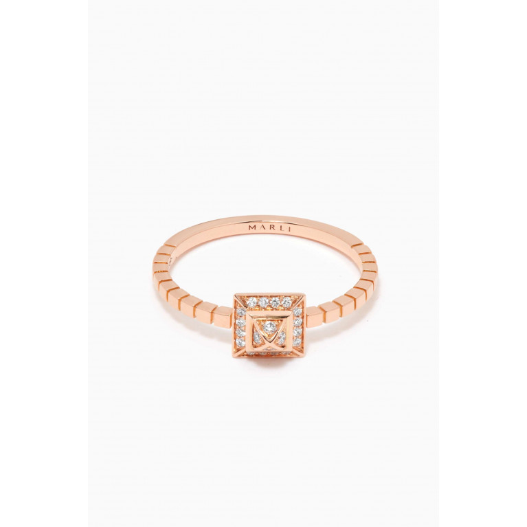 Marli - Cleo Lotus Diamond Ring in 18kt Rose Gold