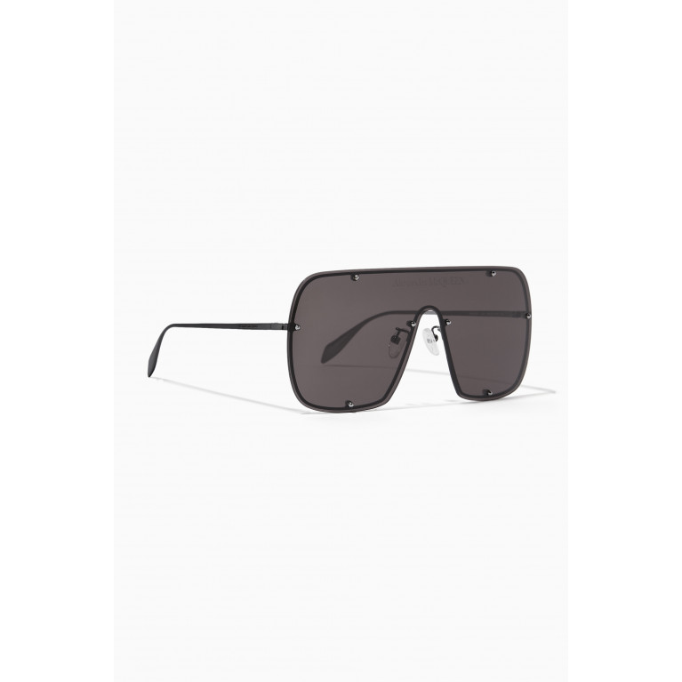 Alexander McQueen - Studs Structure Mask Sunglasses in Metal