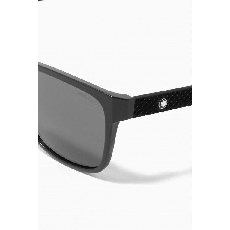 Montblanc - Rectangular Sunglasses in Rubber
