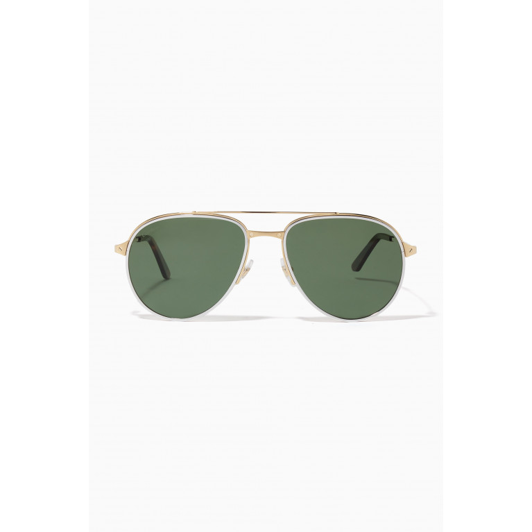 Cartier - Two-tone Pilot Sunglasses in Metal