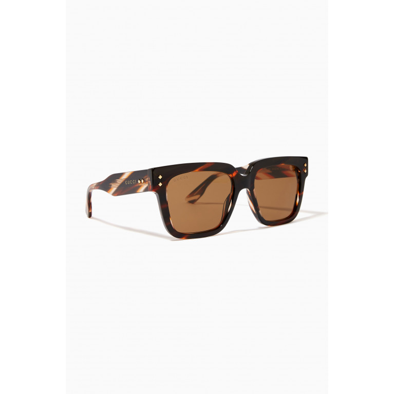 Gucci - Rectangular Frame Sunglasses in Acetate