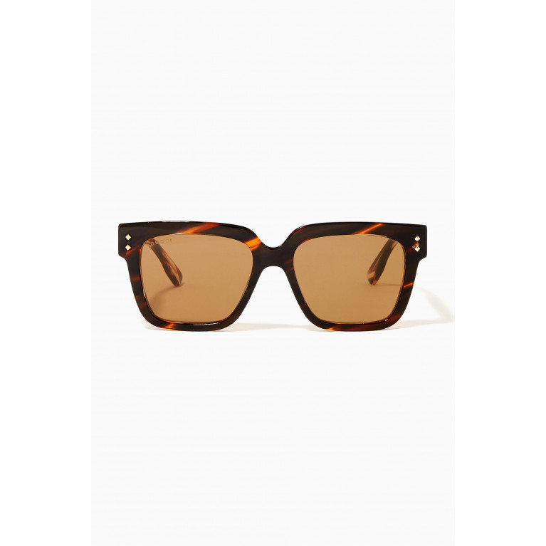 Gucci - Rectangular Frame Sunglasses in Acetate