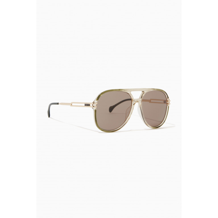 Gucci - Navigator Frame Sunglasses in Acetate & Metal