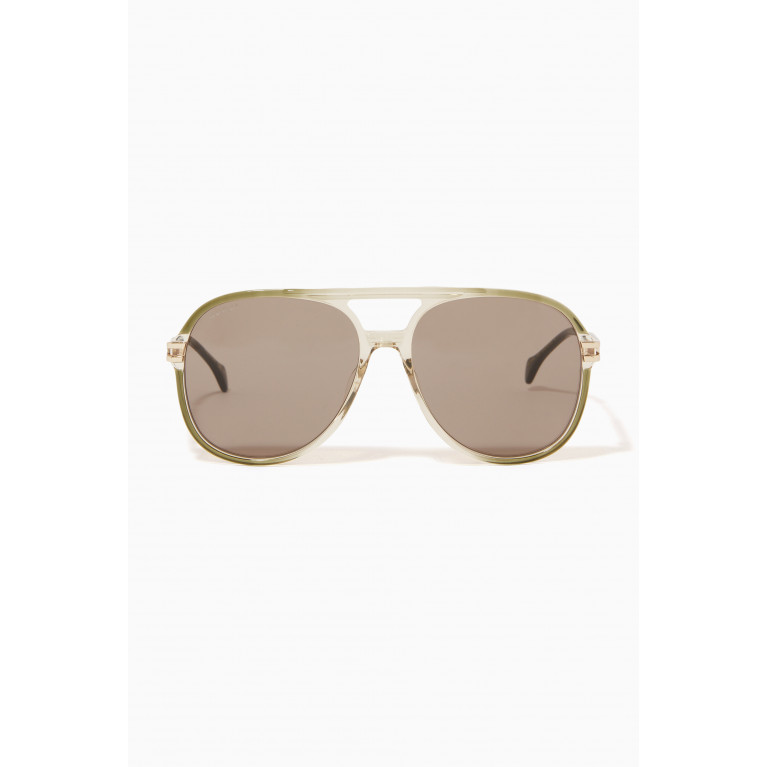 Gucci - Navigator Frame Sunglasses in Acetate & Metal