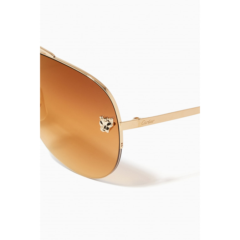 Cartier - Panthère Pilot Sunglasses in Metal