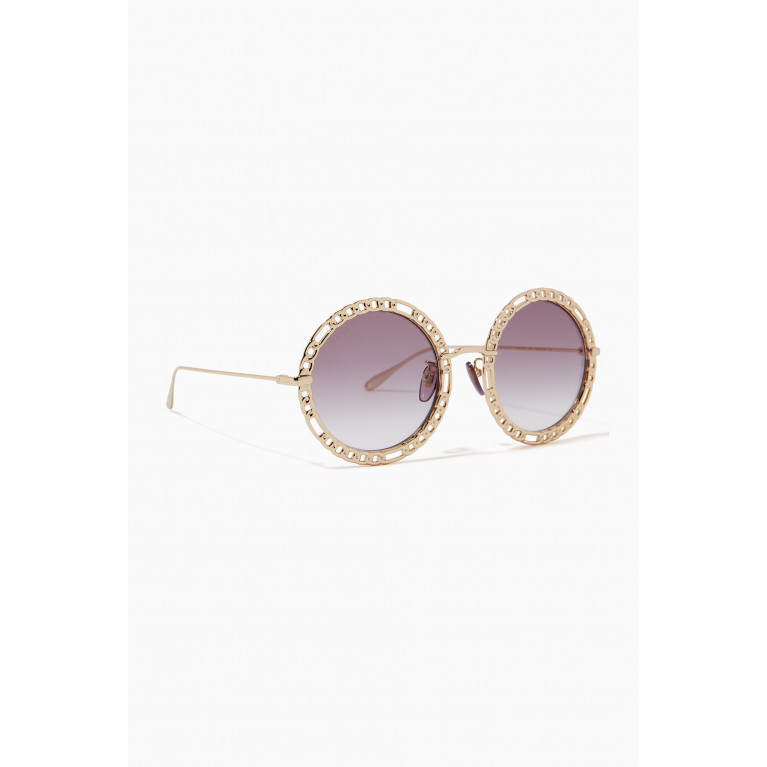 Gucci - Round Frame Sunglasses in Metal
