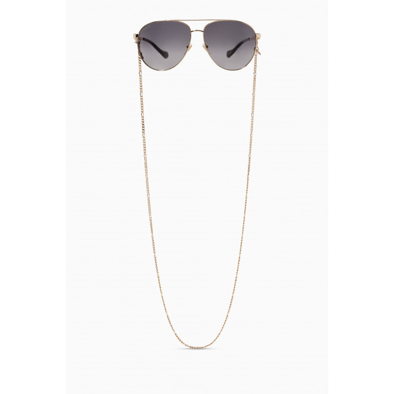 Gucci - Aviator Frame Sunglasses in Metal