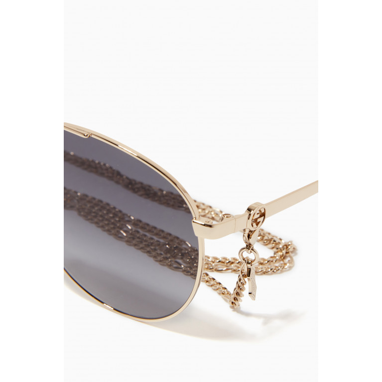 Gucci - Aviator Frame Sunglasses in Metal